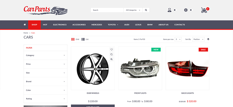 Car parts 4 - Responsive Magento 2 Theme