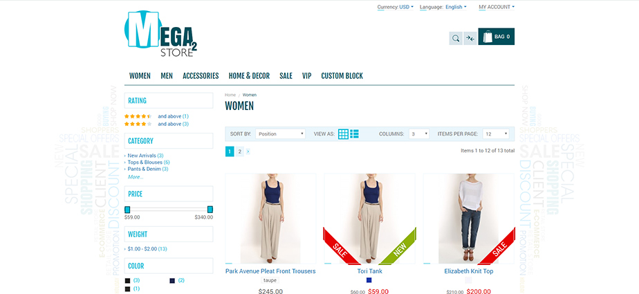 MegaStore 2 - Responsive Magento Theme