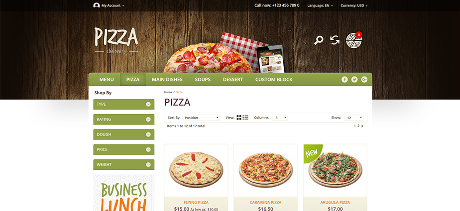 Pizza - Responsive Magento Theme