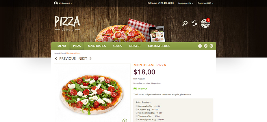 Pizza - Responsive Magento Theme