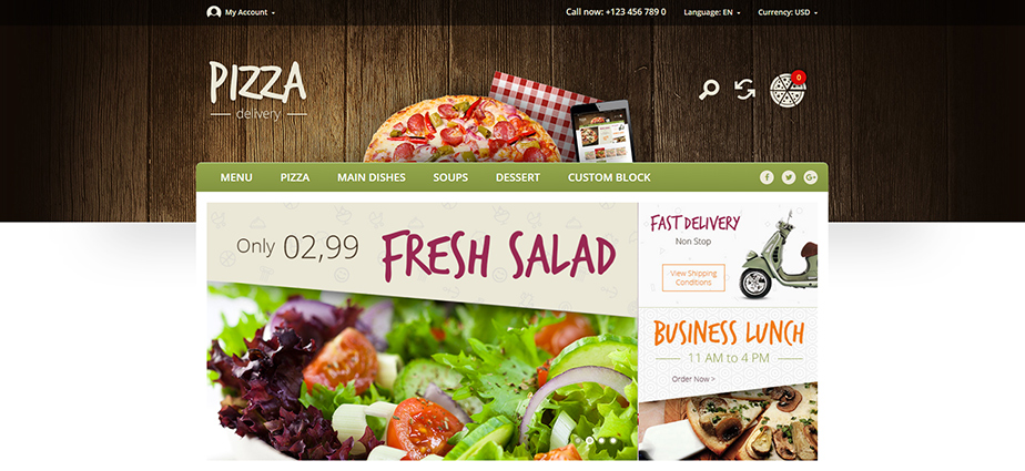 Pizza - Responsive Magento Theme