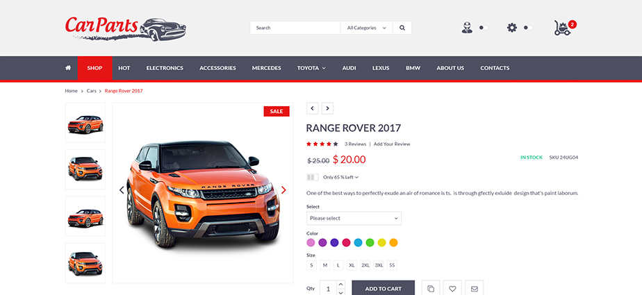 Car parts 4 - Responsive Magento 2 Theme