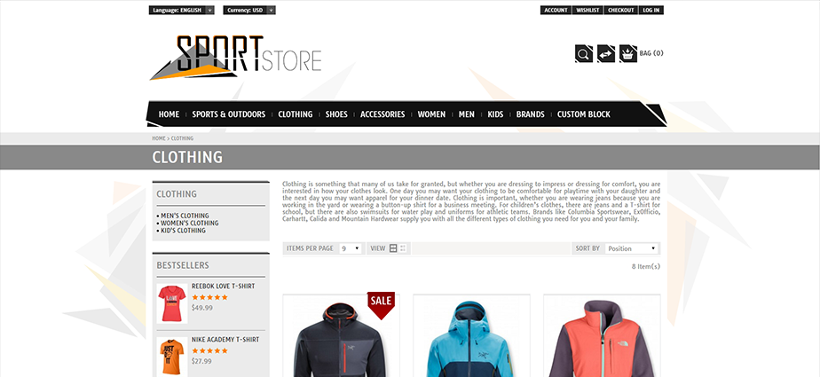 Sport 1 - Responsive Magento Theme