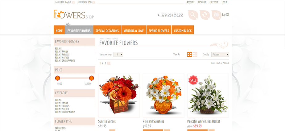 Flowers 1  - Responsive Magento Theme