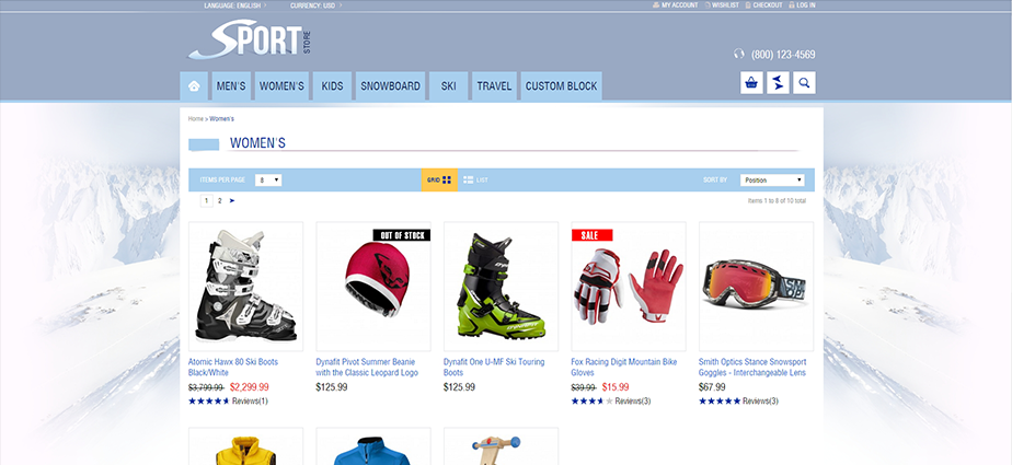 Sport 2 - Responsive Magento Theme