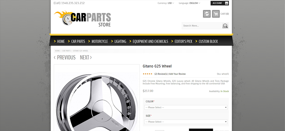 Car Parts 2  - Responsive Magento Theme