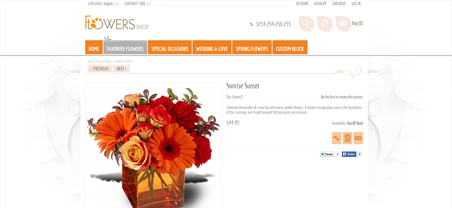 Flowers 1  - Responsive Magento Theme