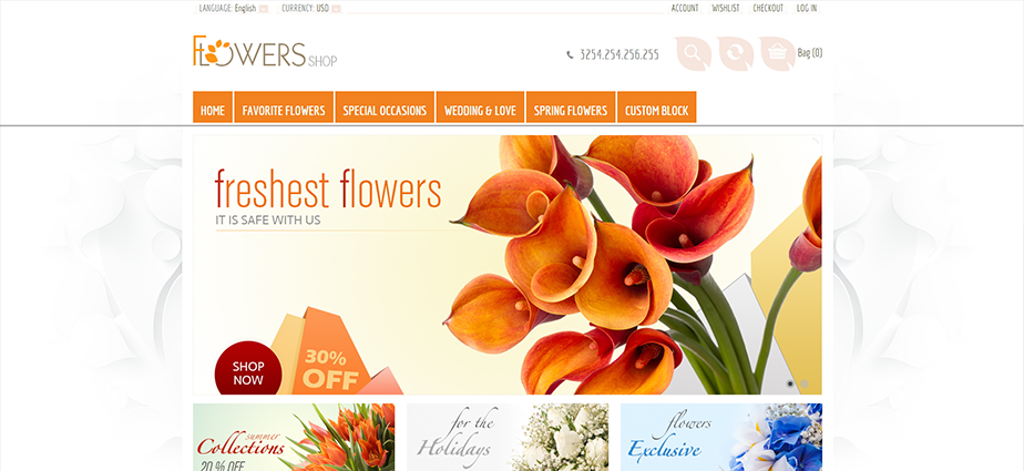 Flowers 1  - Responsive Magento Theme